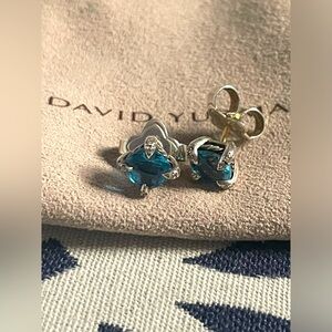 David Yurman Chatelaine earrings in blue topaz. Excellent condition!